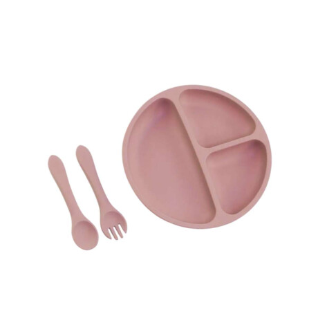 Set de alimentación plato más cubiertos para bebé Rojo