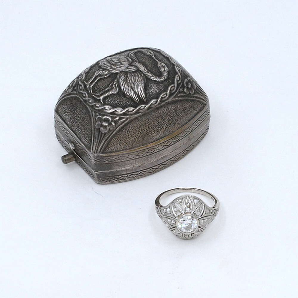 Anillo Antiguo En Oro18K, Brillantes Y Diamantes Anillo Antiguo En Oro18K, Brillantes Y Diamantes