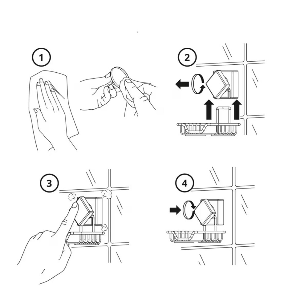 JABONERA CON VENTOSA - NEGRO MATE Jabonera Con Ventosa - Negro Mate