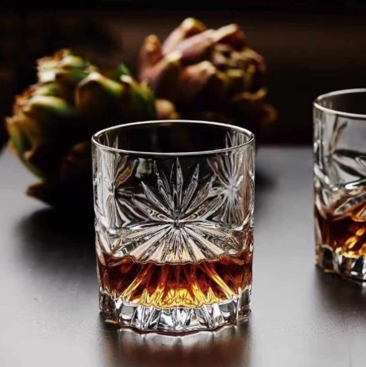 Juego De 6 Vasos Vidrio Labrado 218ML 