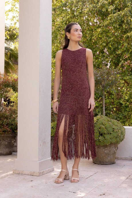 Vestido New Campo Bordó