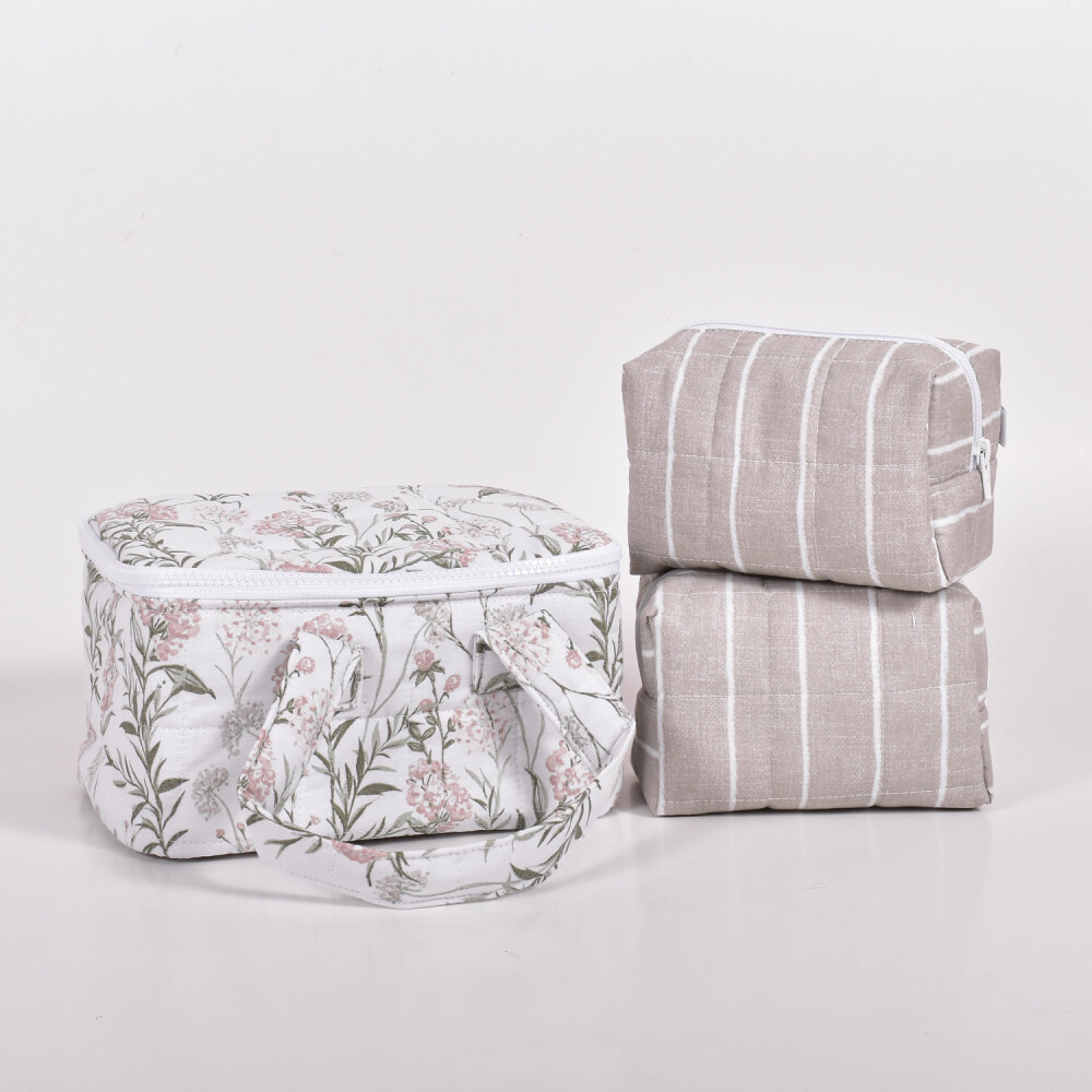 Set X3 Necessaires Quinn Col. Ava Flores Rosa