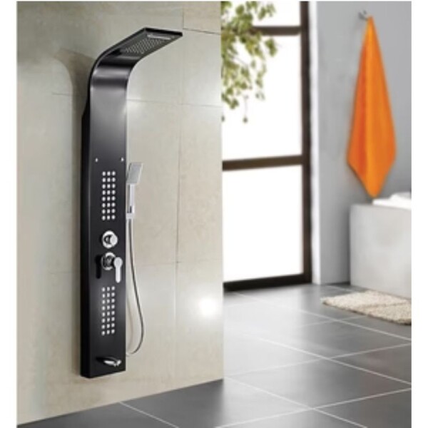 PANEL DUCHA NEGRO BRILLANTE 140 X 23 CM PANEL DUCHA NEGRO BRILLANTE 140 X 23 CM
