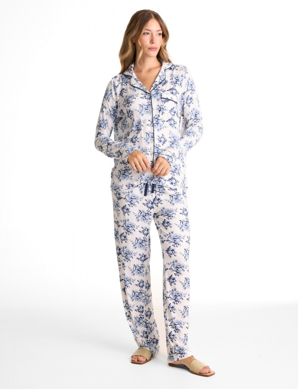 Pijama Con Pantalon BLANCO/AZUL