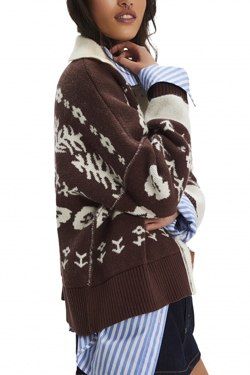 SHELBY CARDIGAN Marron