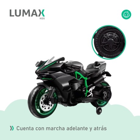 Moto a Batería Barry con ruedas luces música y usb Negro
