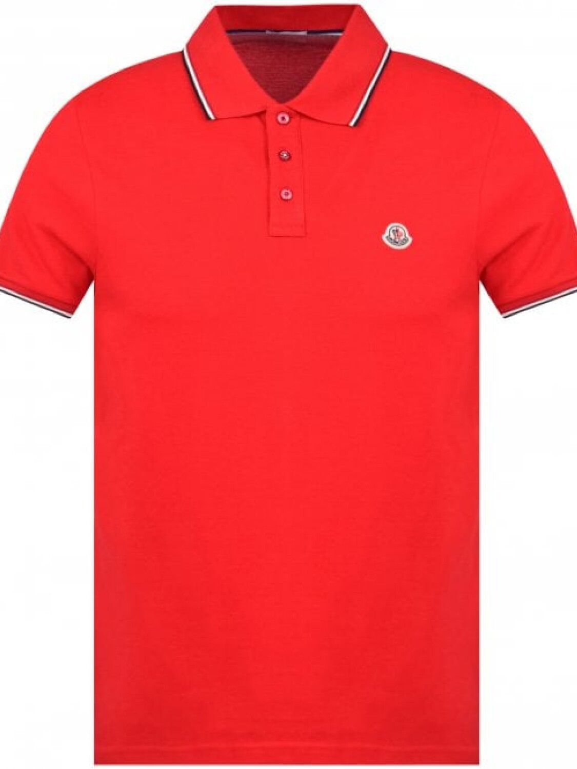 Moncler -Remera polo de algodón manga corta Rojo