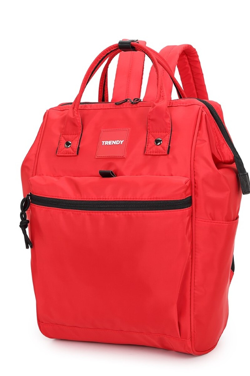 Mochila boca de pez multicierres Rojo