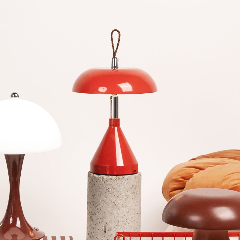 Lámpara de mesa viajera inalámbrica roja Rojo
