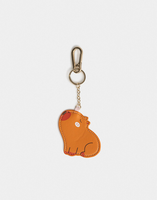 Llavero PU Llavero Y Charm De Capibara De Pu - Marron Camel