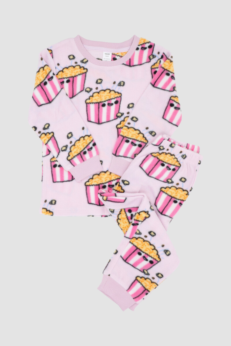 Pijama infantil polar pop vibes - Lila 