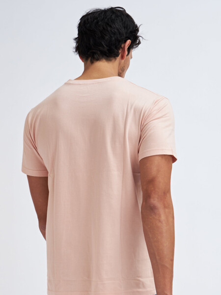 Camiseta manga corta estampada Rosa