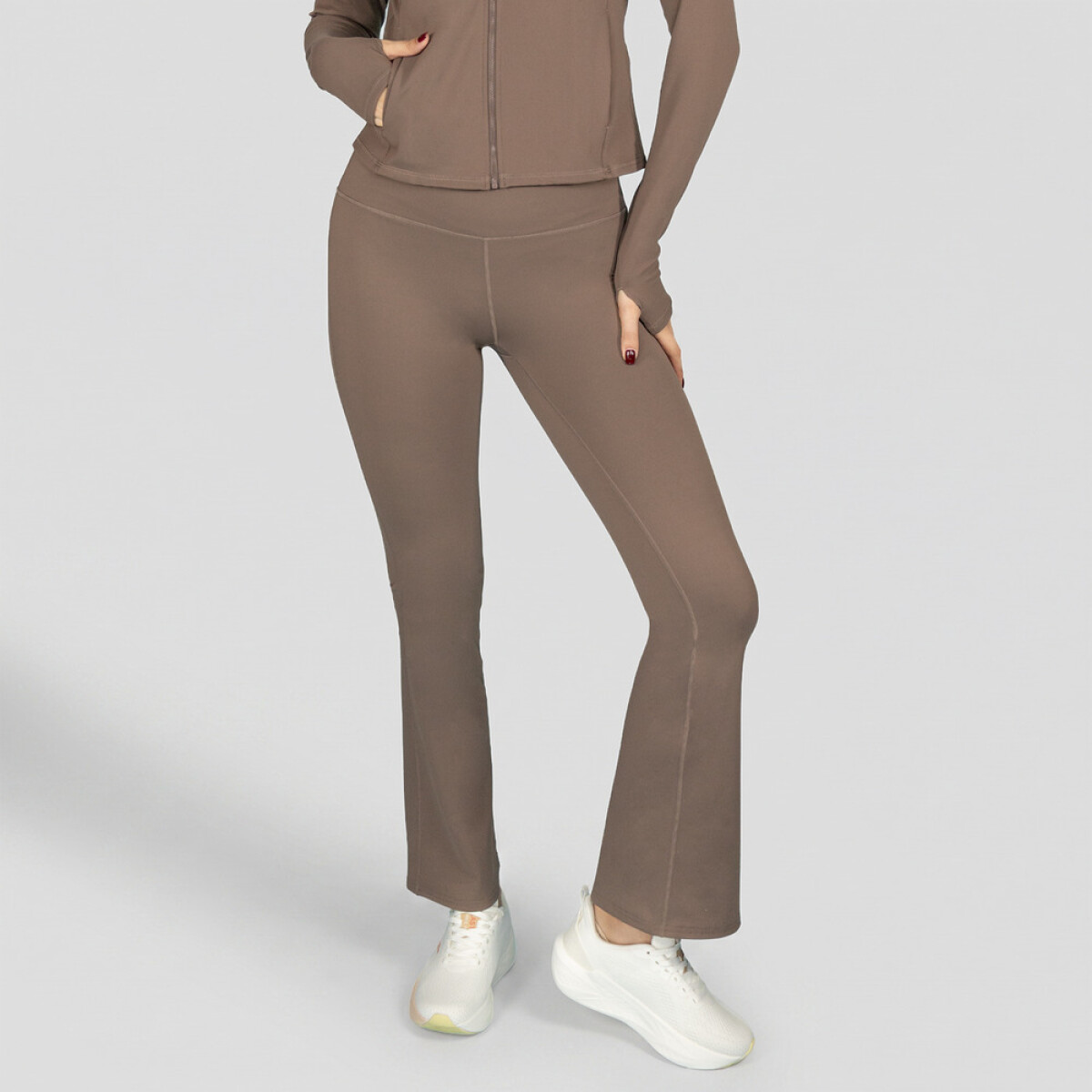 PANT FEM POLY/SPX EVERLAST FLARE BR W7 - BROWN 