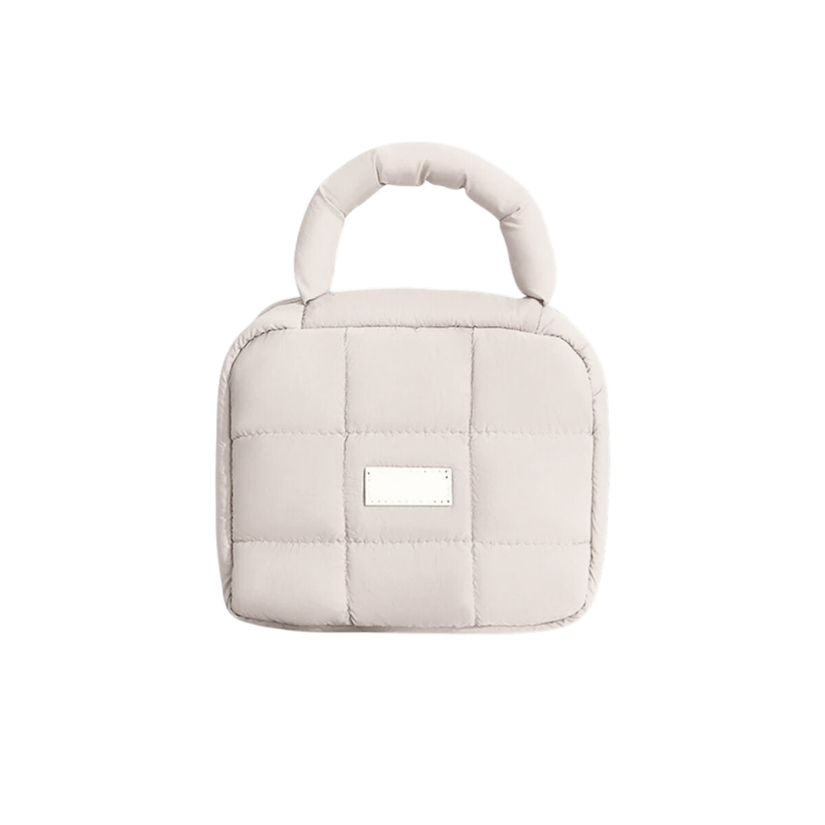 Neceser puffer impermeable con asa - Beige 