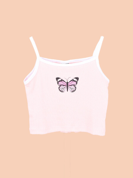MUSCULOSA BUTTERFLY ROSADO
