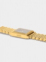 Reloj Rectangular Con Brazalete Metálico dorado