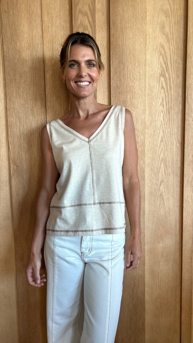 Musculosa Aloe - Beige Melange 