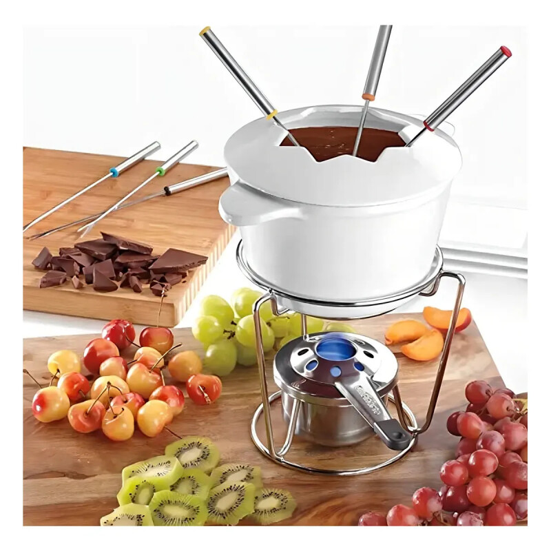 JUEGO DE FONDUE HIERRO FUNDIDO BLANCO JUEGO DE FONDUE HIERRO FUNDIDO BLANCO