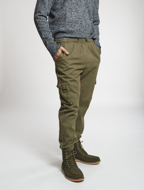 Pantalon cargo oliva