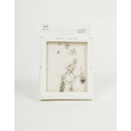 Aros Set Bañado En Plata Plateado