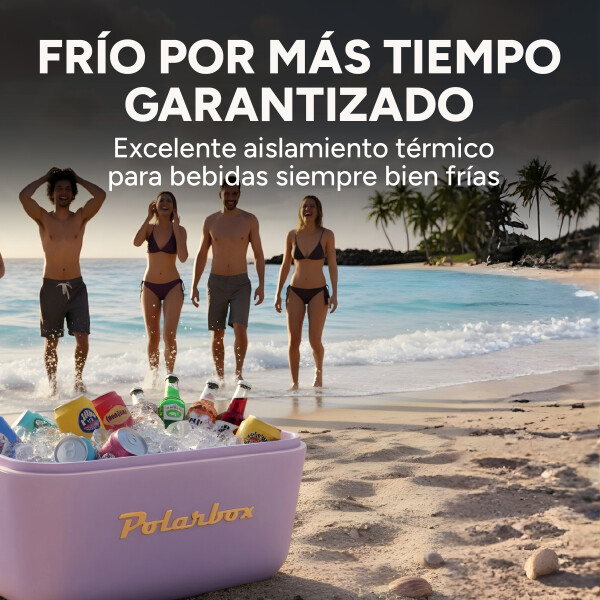 Conservadora Hielera Vintage 20L Litros Latas Hielo Polarbox Color Lila