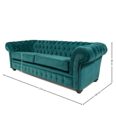 Sofá Chesterfield Divo - Tela Aquaclean - 2,5 cuerpos A fabricar