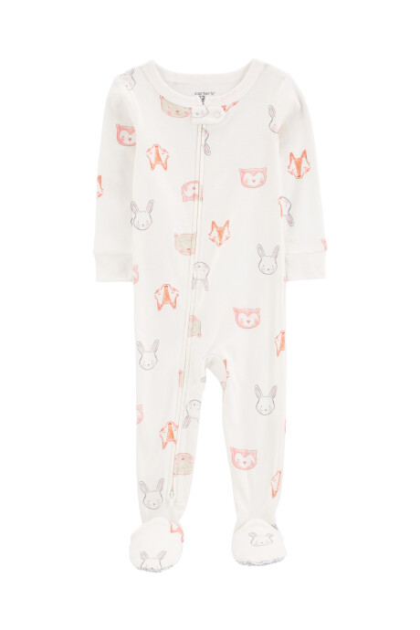 Pijama una pieza de algodón, con pie, diseño animales Pijama una pieza de algodón, con pie, diseño animales