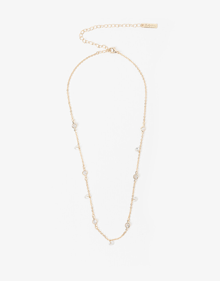Collares Cortos Strass Collar Corto De Corazones Con Cubic Zirconia - Dorado