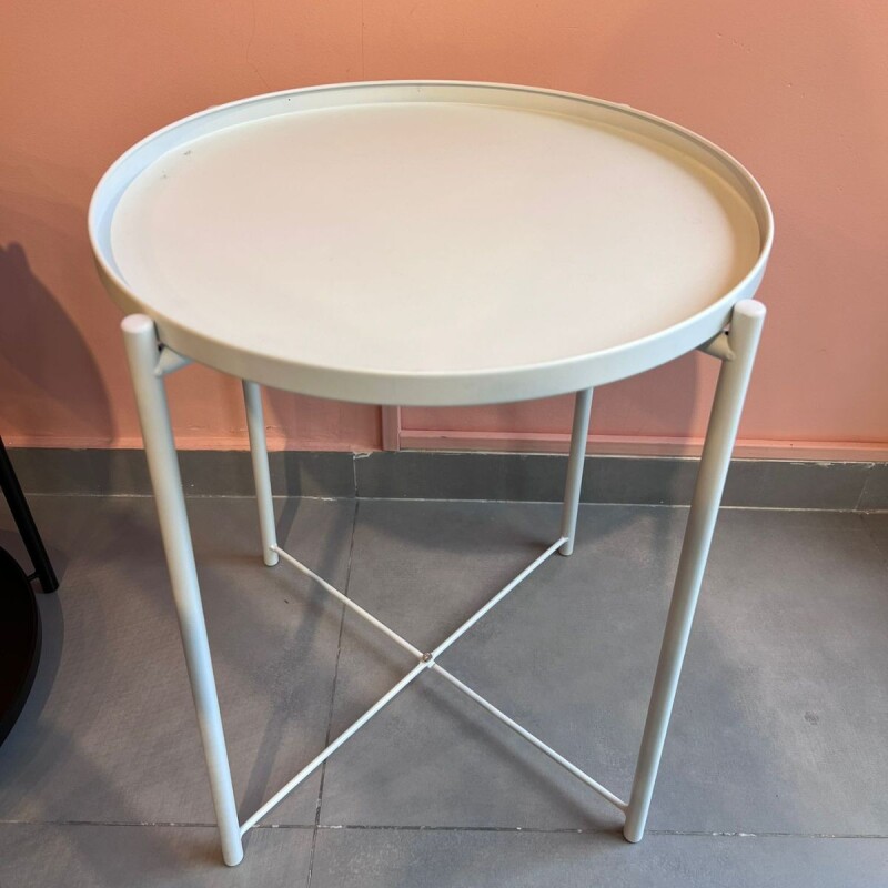Mesa auxiliar con bandeja MILO Blanca