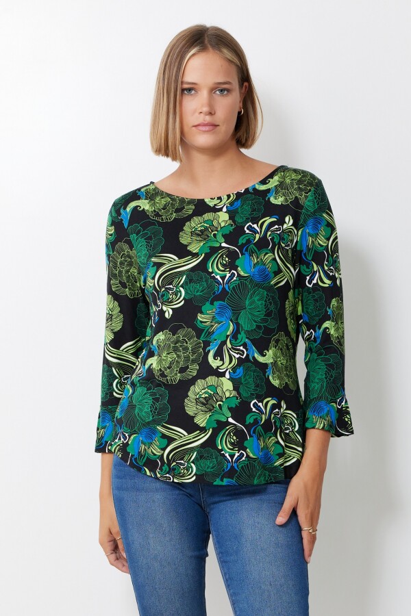 Remera Printed MULTI/VERDE