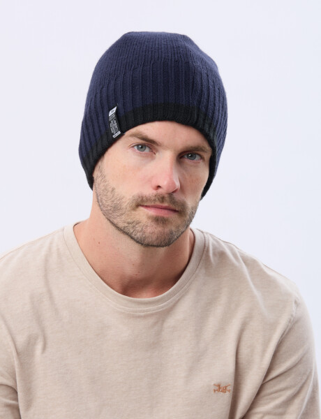 GORRO TEJIDO REVERSIBLE Azul