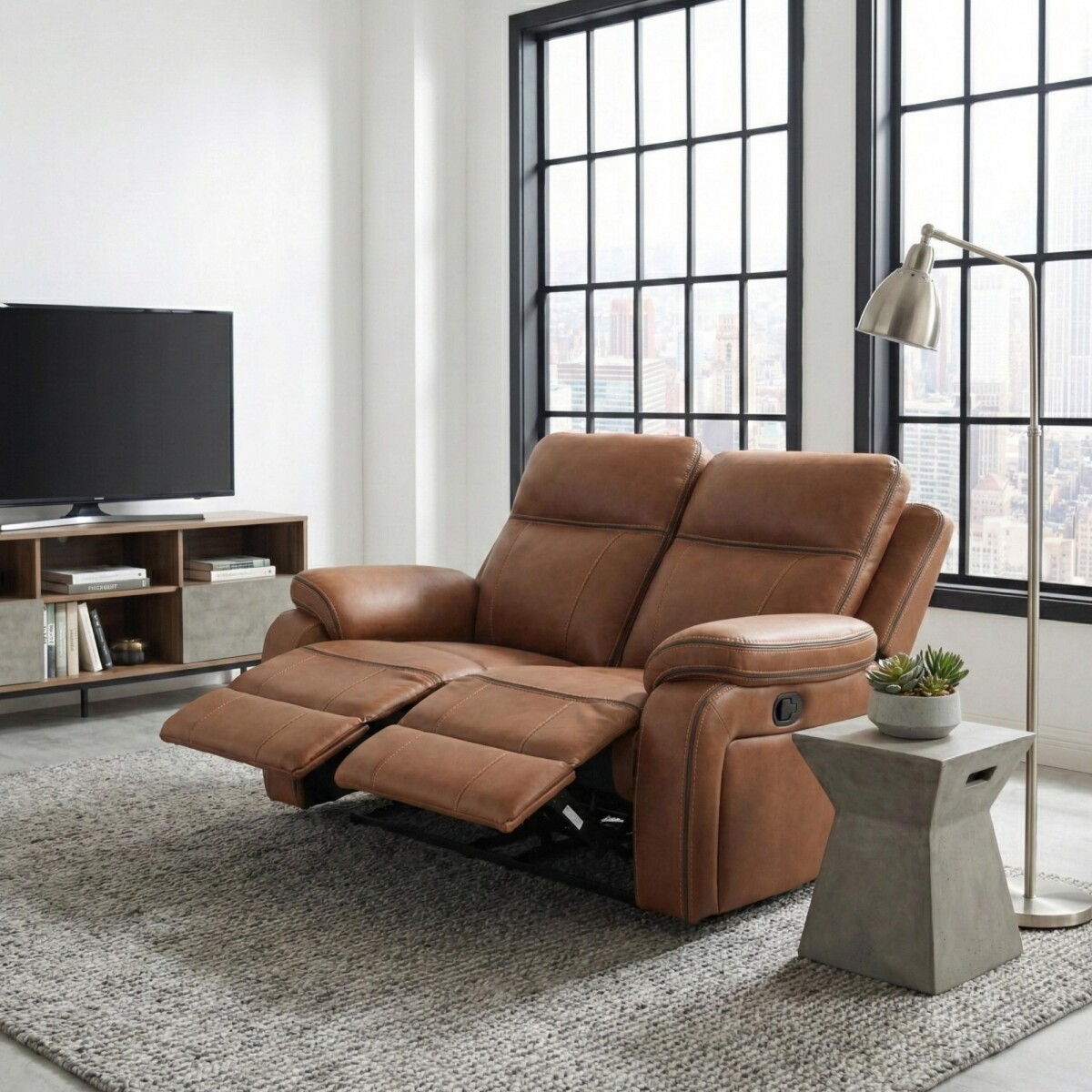 Sillón Recliner Apollo - 2 Cuerpos Marrón - Marrón 