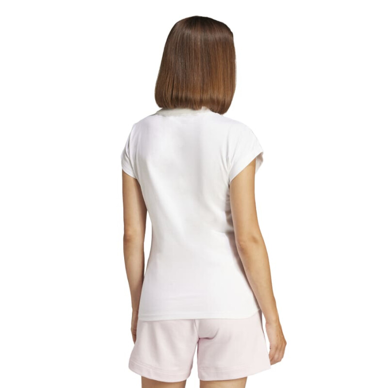 Remera Adidas Essentials Linear de Mujer - JC8239 Blanco-negro