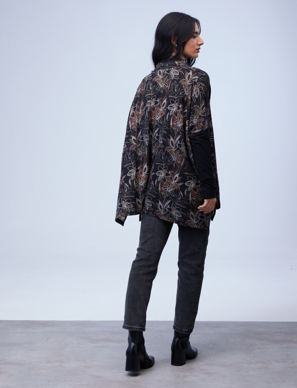 Cardigan Oversized Zip NEGRO/MULTI