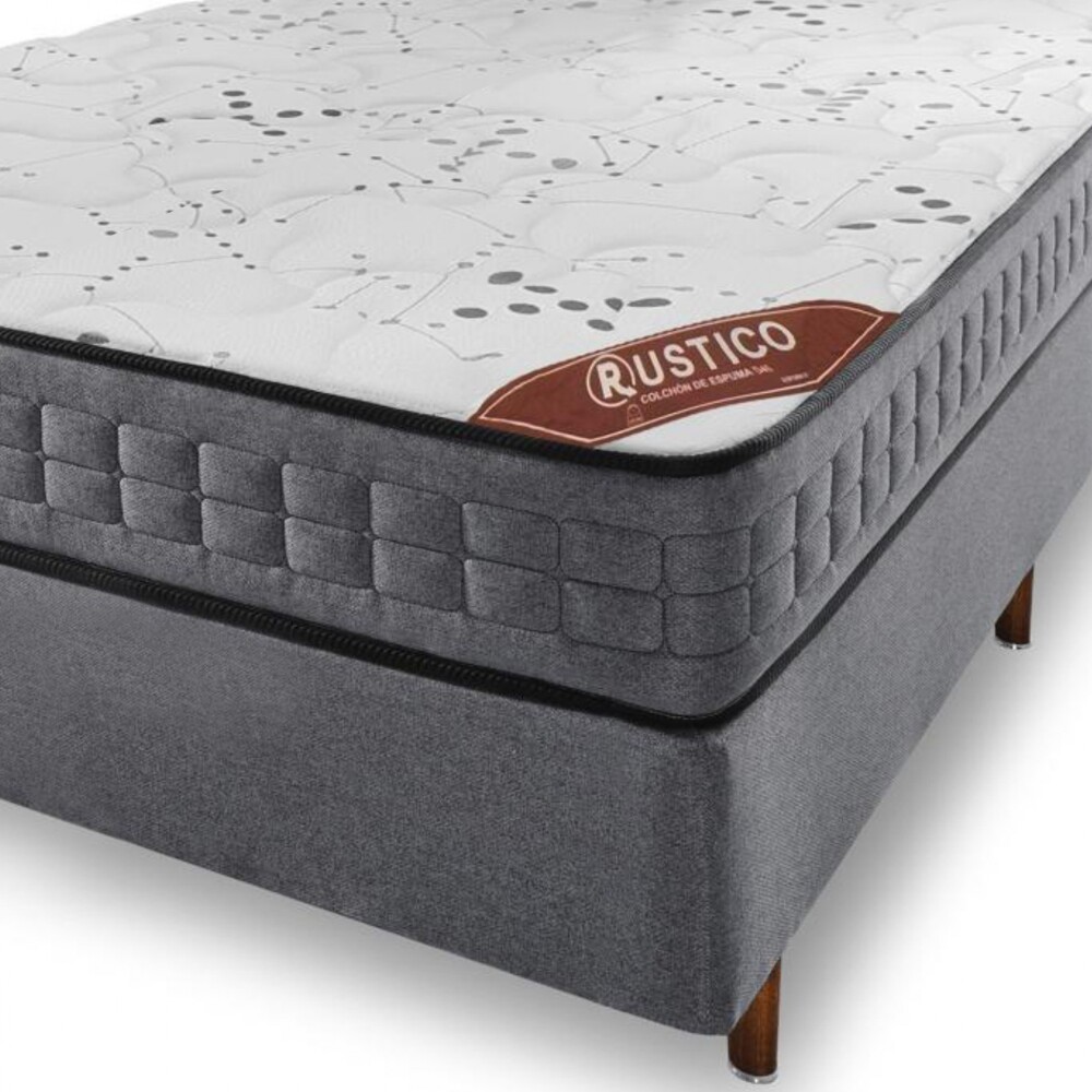 Sommier 1 plaza y media - Rustico - Espuma D45 Sommier 1 plaza y media - Rustico - Espuma D45