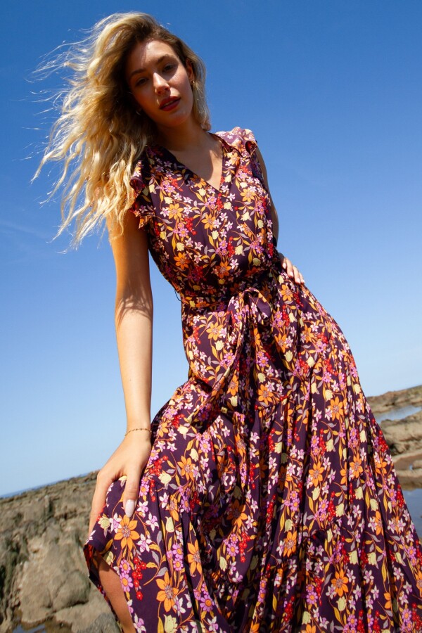 Vestido Maxi Spring BORDEAUX/MULTI