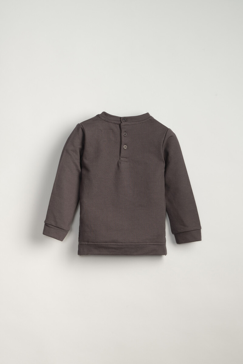 Buzo deportivo estampado Ave Gris