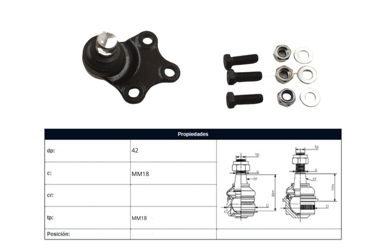 Rotula Del Citroen Xsara/Zx/Xsara Break Peug 306/Partner 93-25 Der/Izq Rotula Del Citroen Xsara/Zx/Xsara Break Peug 306/Partner 93-25 Der/Izq