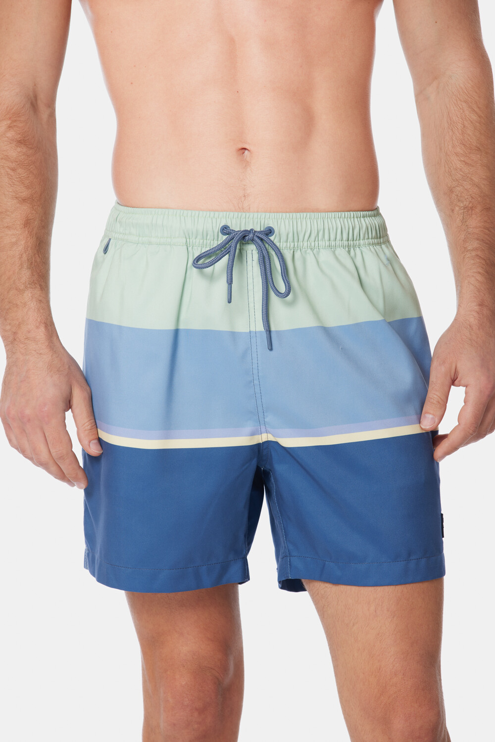 SHORT DE BAÑO RAYADO Azul