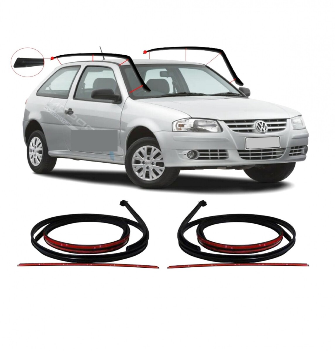 MOLDURA DE GOTERO IZQUIERDA GOL G3 / G4 4 PUERTAS 