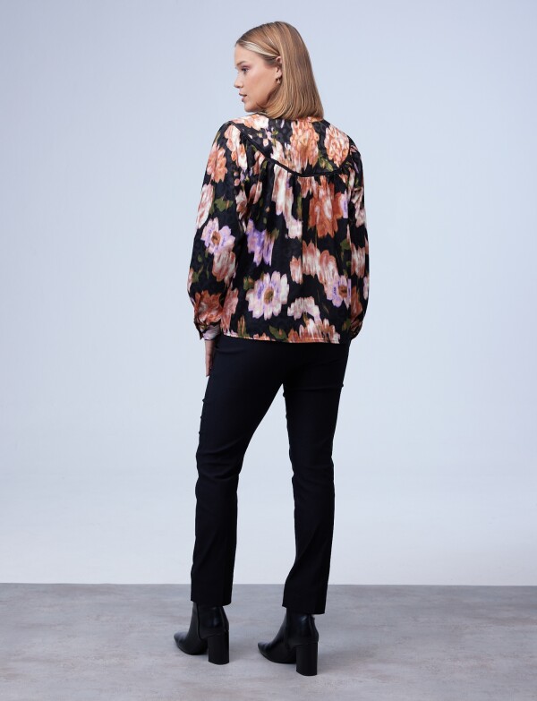 Blusa Saten Print MULTI/ROSA