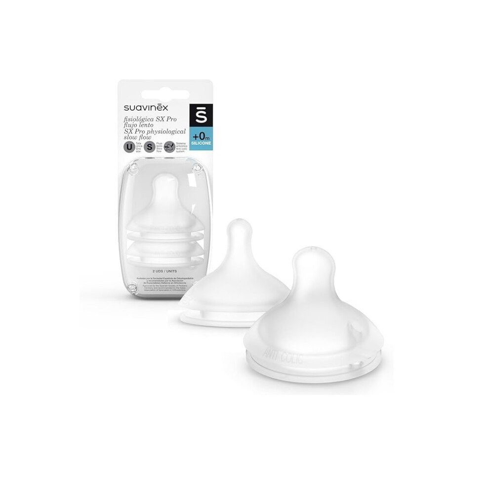 Set Tetina Fisiológica Suavinex Talle 0+ Flujo S
