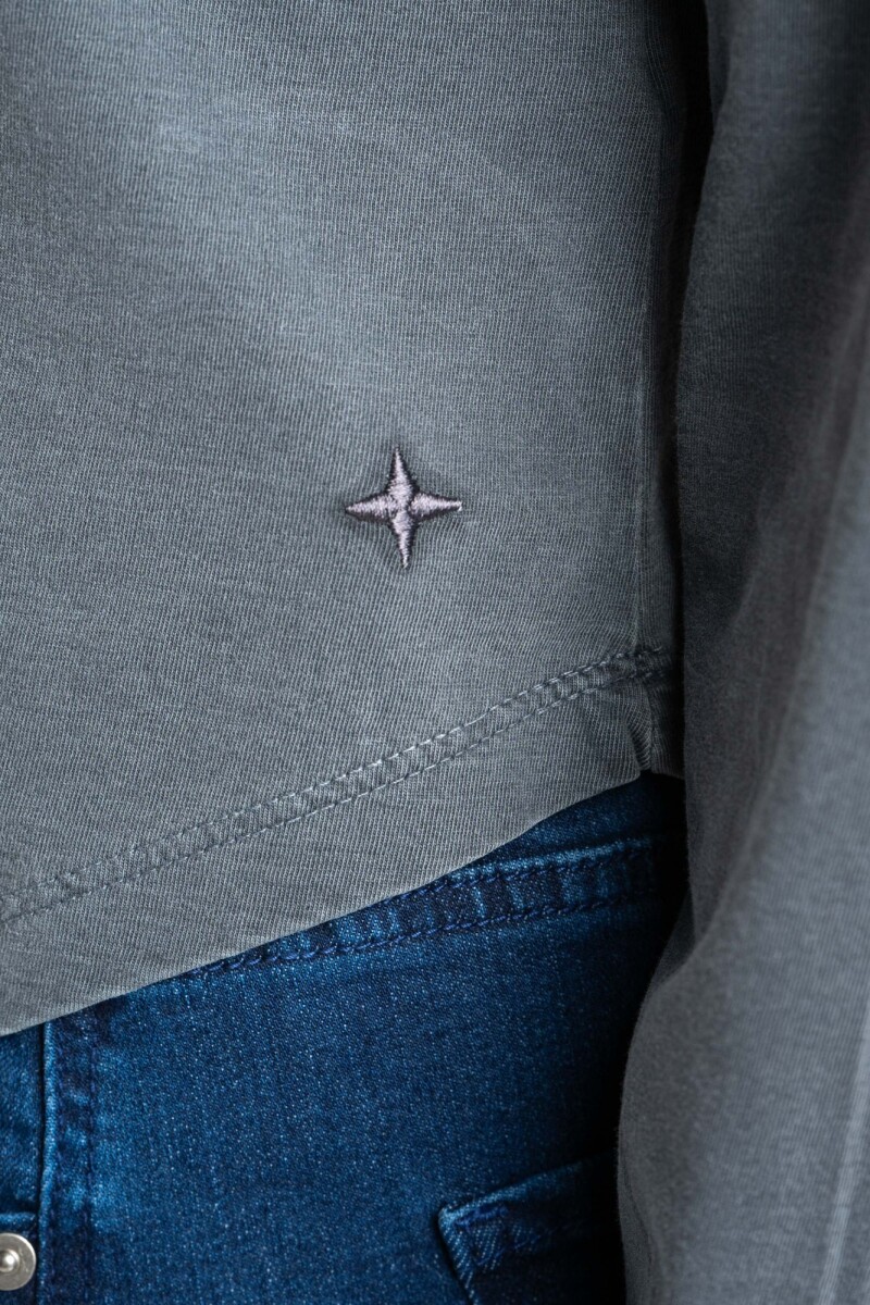 Remera Algodon Lavado Gris
