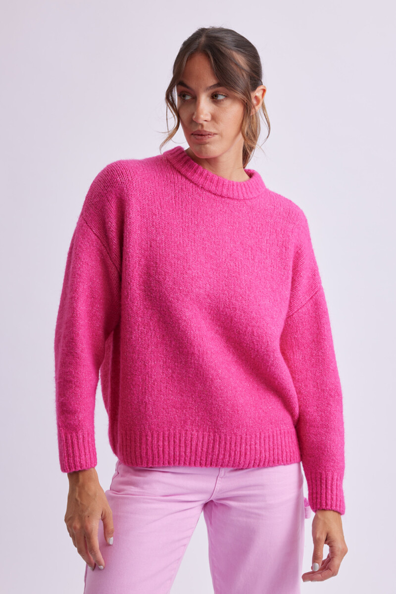 Buzo de punto básico Fucsia
