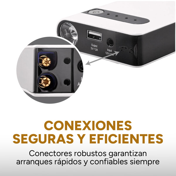 Cargador Arrancador De Bateria Para Auto Powerbank 2000mah Color Blanco