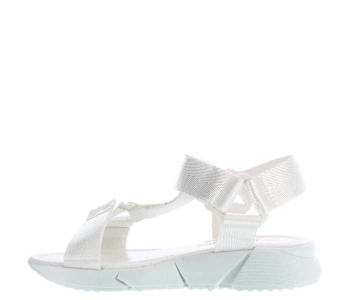 Sandalia GRETA con cintas y velcro White