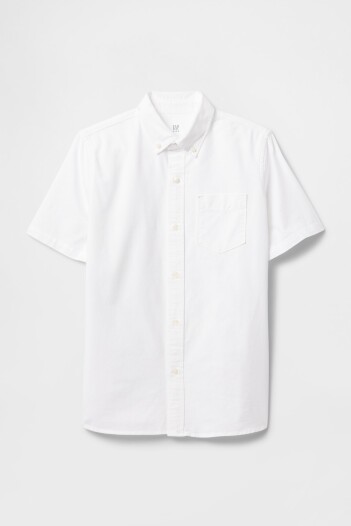 Camisa Oxford Manga Corta Niño White000