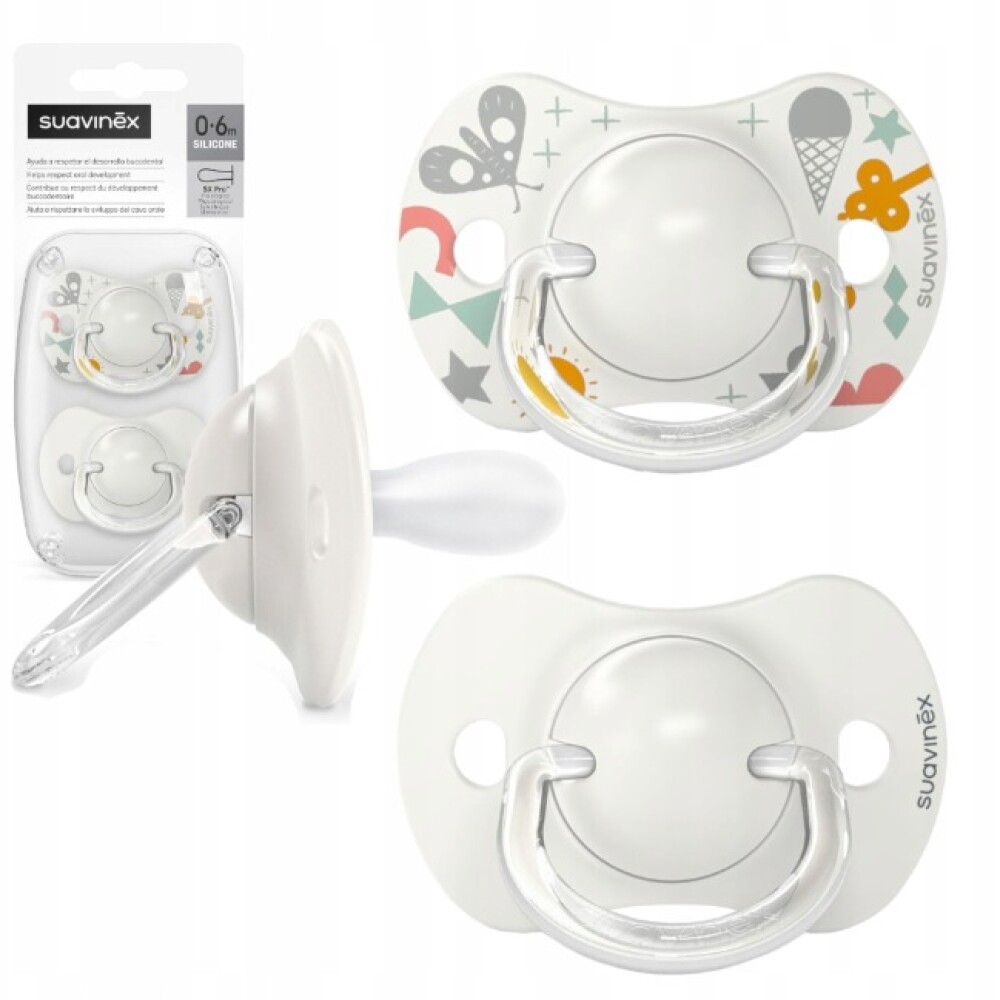 Set x2 chupete fisiologico Suavinex 0 a 6 M Park Blanco