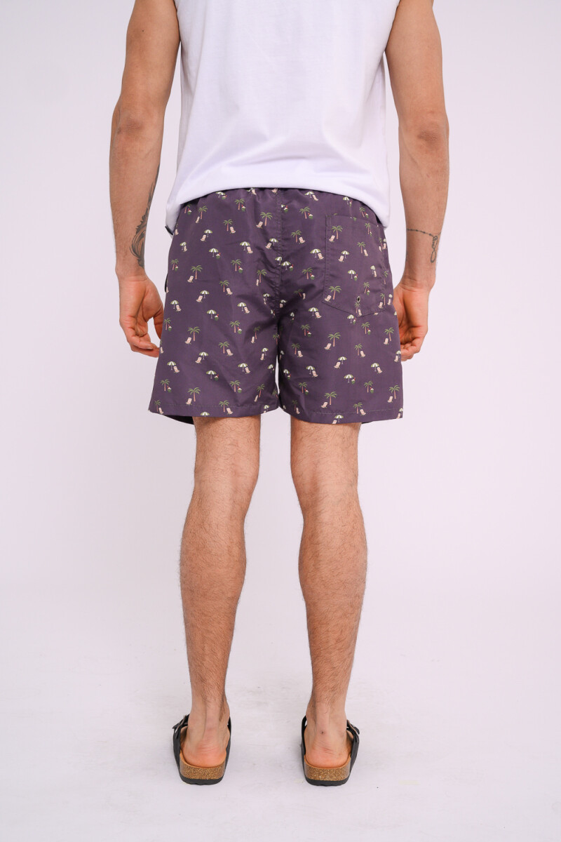Short de baño estampado Azul
