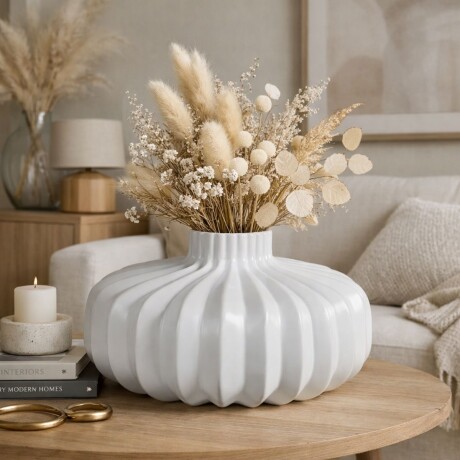 FLORERO CLAY Blanco - Extra Large